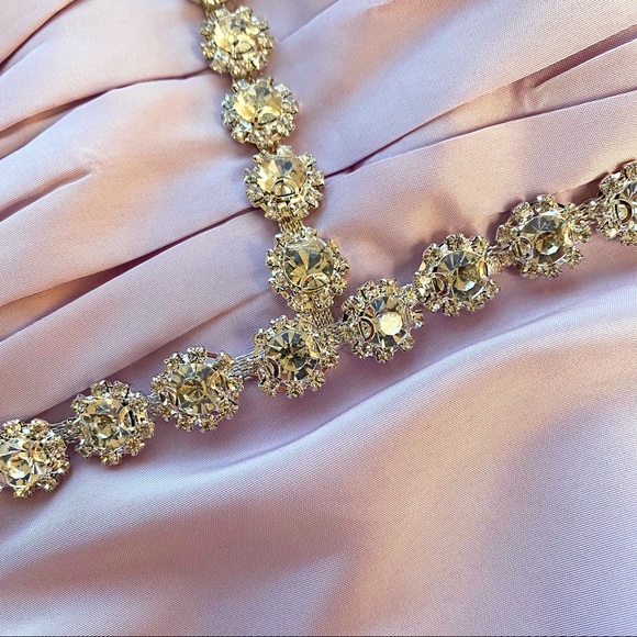 Self Portrait Lilac Taffeta Diamanté Trim Dress - Picture 6 of 6